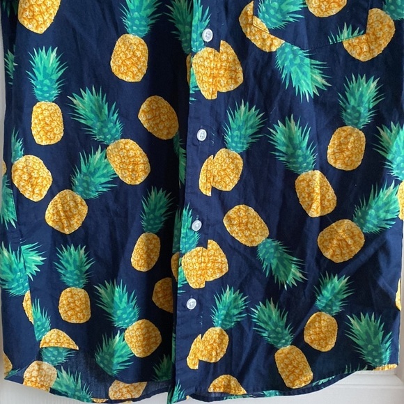 NWT J. Crew Factory Slim Pineapple Flex Short Sleeve Button Down Shirt - Small - Picture 4 of 8
